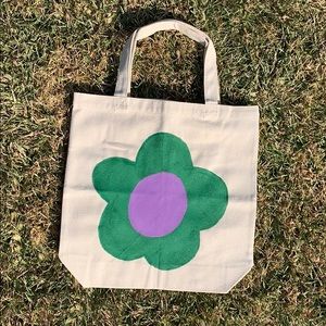 Green & Purple flower power tote bag!